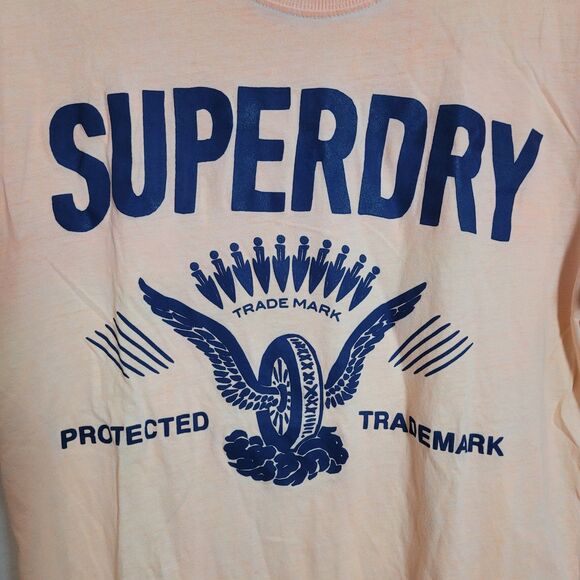 Superdry Premium Trademark Tee Shirt Men's Orange Blue Motorcycle Size Large L - Picture 3 of 12